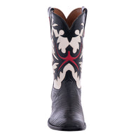 Men's 12" Tan Distress Lizard Bone Old Nugget Cowboy Boot