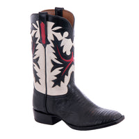 Men's 12" Tan Distress Lizard Bone Old Nugget Cowboy Boot