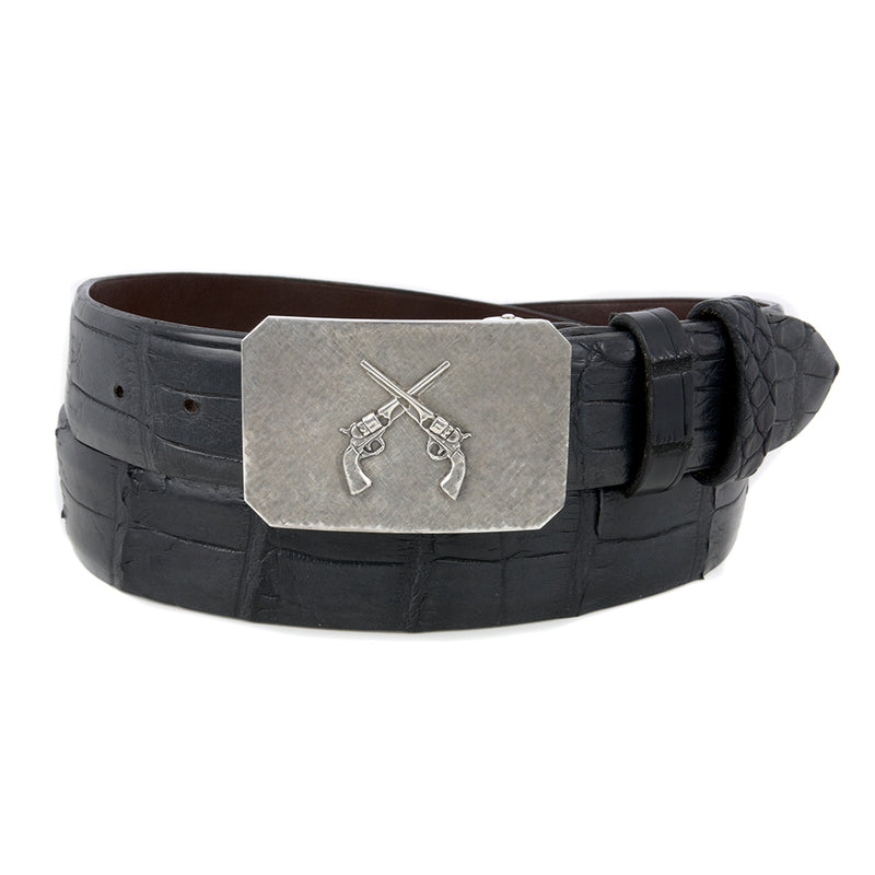Mesa Crosshatch Buckle with Crossed Pistols