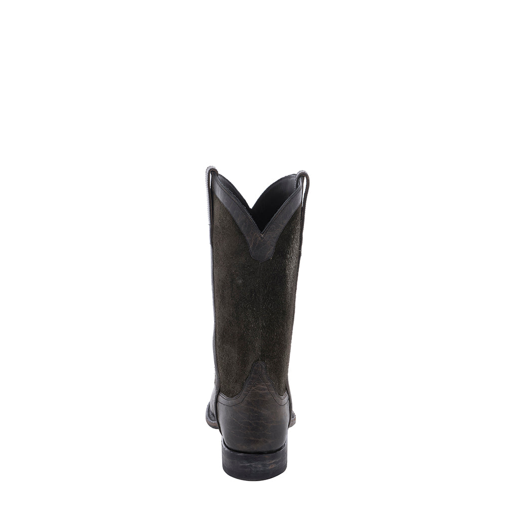 Men's Roper 12" Grey Bison, Dark Grey Aniline Roughout
