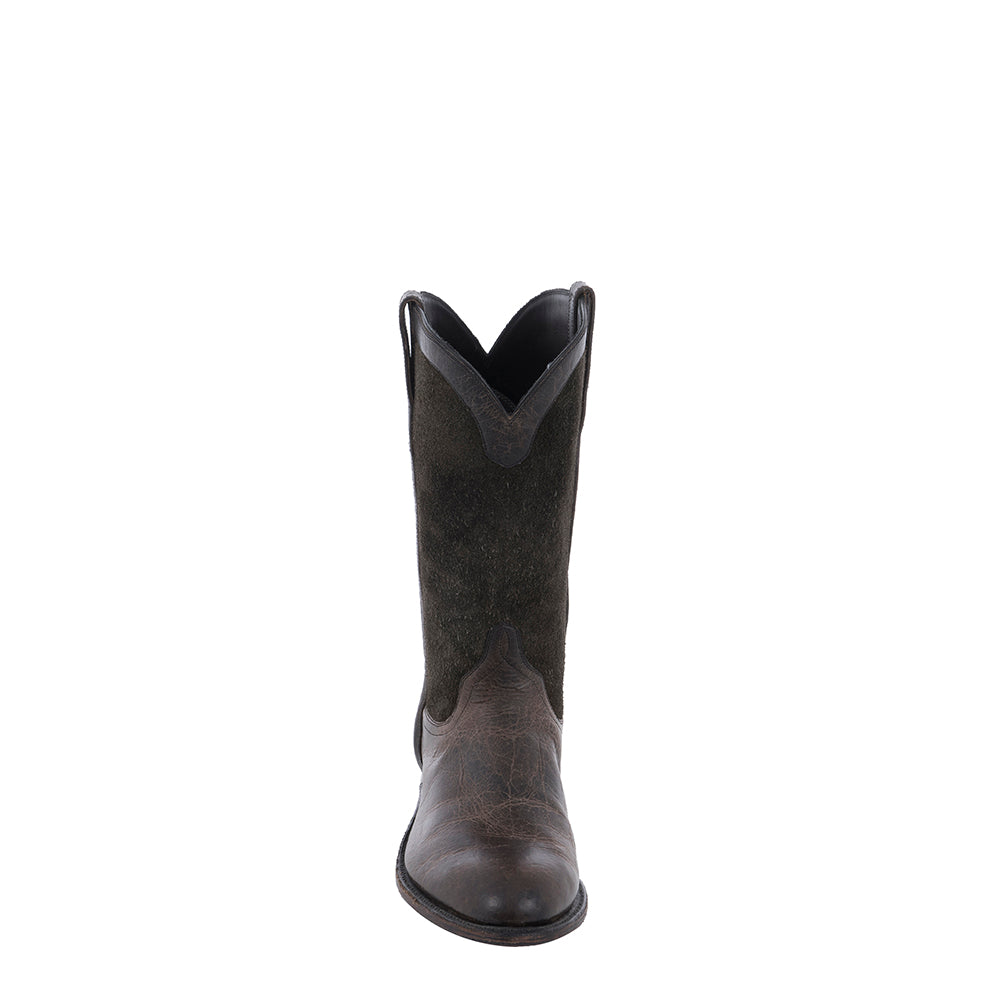 Men's Roper 12" Grey Bison, Dark Grey Aniline Roughout