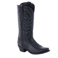 Ladies Blue Winn Stitch and Black Aniline Cowboy Boot