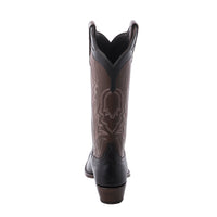 Ladies Black and Brown Aniline Tulip Stitch Cowboy Boots
