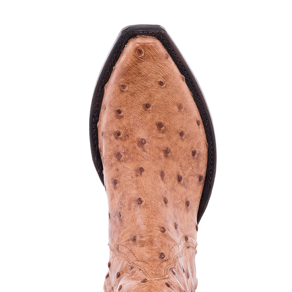 Ladies Brandy Full Quill Ostrich Short Boots
