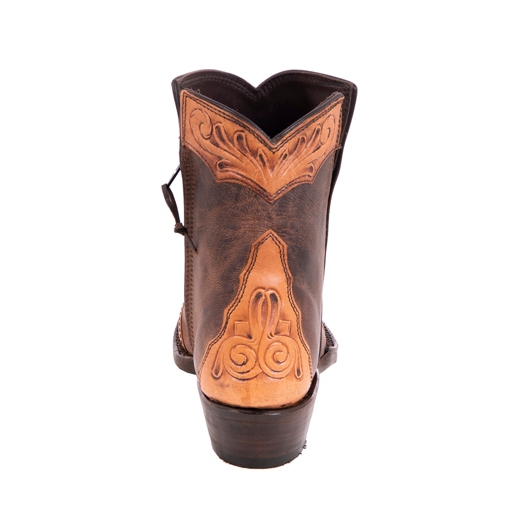 Ladies Short Antique Tooled Canella Goat Boots