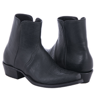 Men's Short Black Bison Boot with Mini Vibram and Toe Bug