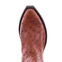 Ladies 16" Cognac Full Quill Ostrich Cowboy Boots