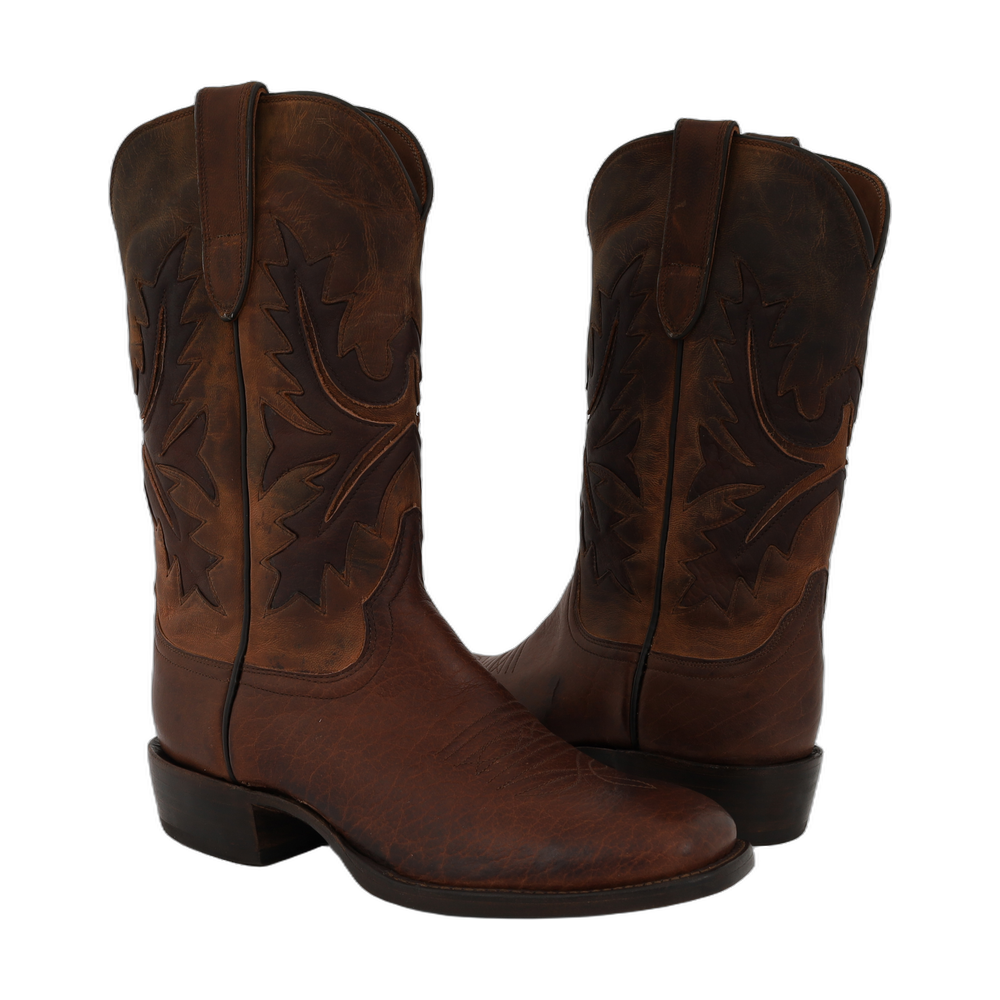 FACTORY SECOND MENS COWBOY MOCHA BISON CANELLA GOAT FERN INLAY 9 D