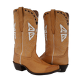 FS LADIES COWBOY 12-2 PEARWOOD KIDSKIN BUTTERFLY INLAY 9.5 C