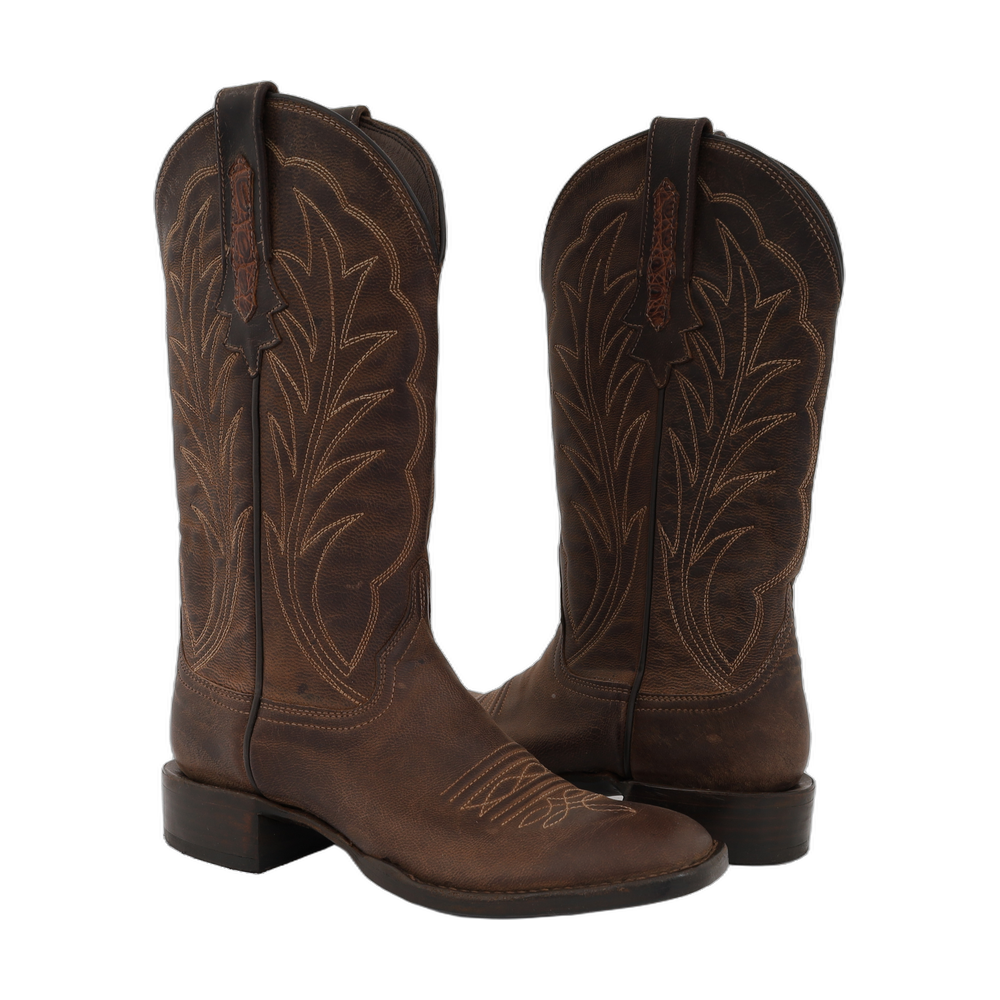 FACTORY SECOND LADIES COWBOY 12-2.5 TOBAC GOAT WINN STITCH TOE BUG 7 B