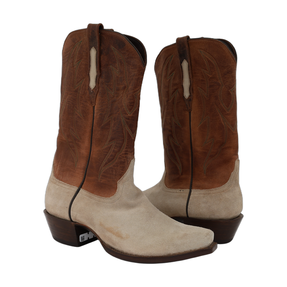 10.5 EE MENS COWBOY 12-2 DUSTY RO/TOBAC GOAT CROWN STITCH