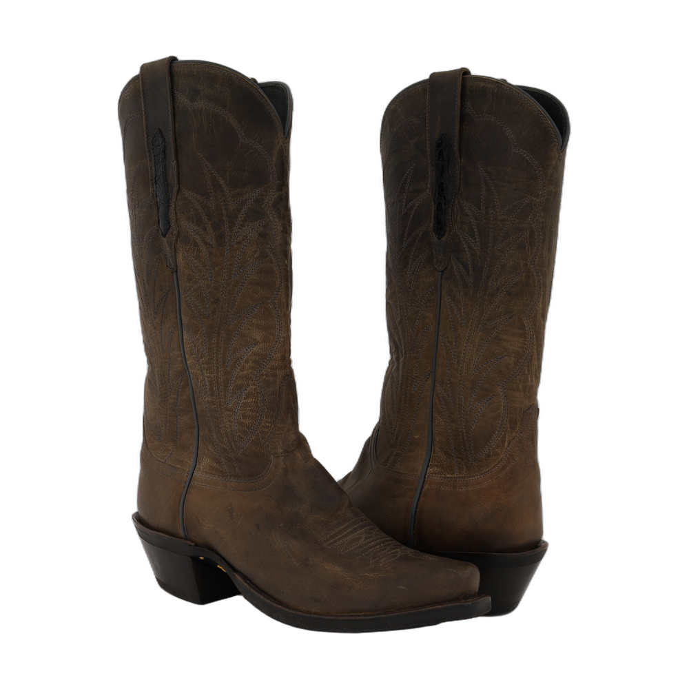 FACTORY SECOND LADIES 13-2 GREY GOAT WINN STITCH TOE BUG COWBOY BOOT 8 C