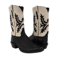 FS MEN'S BLACK NILE WHITE FINESSE FERN BK SMO OST INLAY COWBOY BOOT 12.5 EE