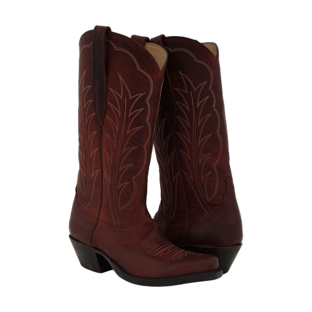 FACTORY SECOND LADIES 13-2 RED MADDOG BROWN WINN STITCH BOWBOY BOOT 6.5 C