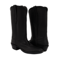 FACTORY SECOND LADIES 12-2 BLACK ANILINE COWBOY BOOT W/MINI VIBRIM 8 C