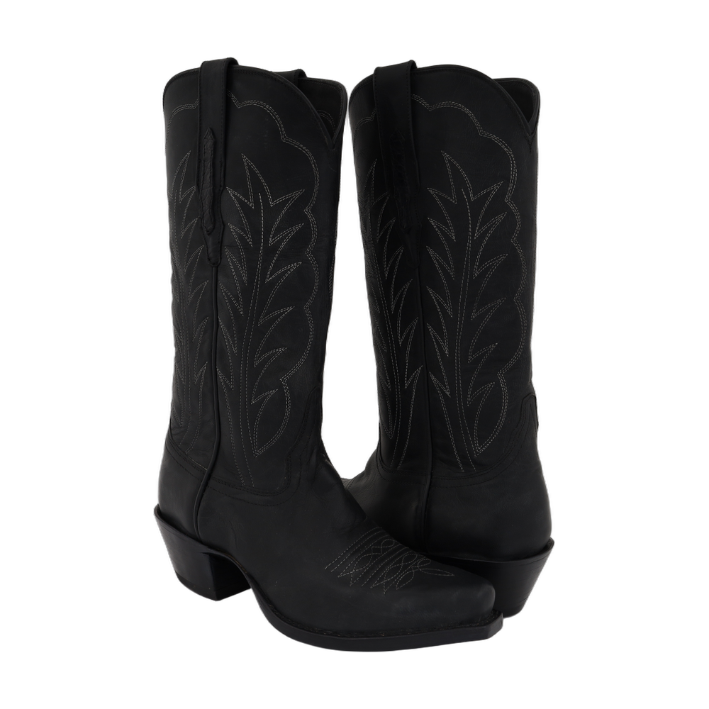 FACTORY SECOND LADIES 13-2 BLACK MADDOG WHITE WINN TB COWBOY BOOT 6.5 C