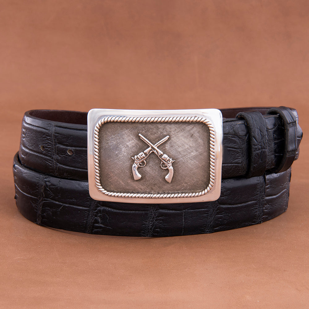 Gabe Crosshatch Buckle with Pistols