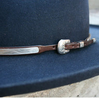 Montie Montana Sterling Silver Hatband on Chocolate Leather