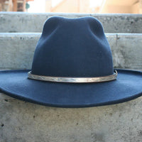 Montie Montana Sterling Silver Hatband on Chocolate Leather