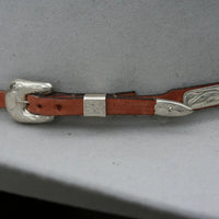 Montie Montana Sterling Silver Hatband on Natural Leather