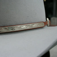 Montie Montana Sterling Silver Hatband on Natural Leather