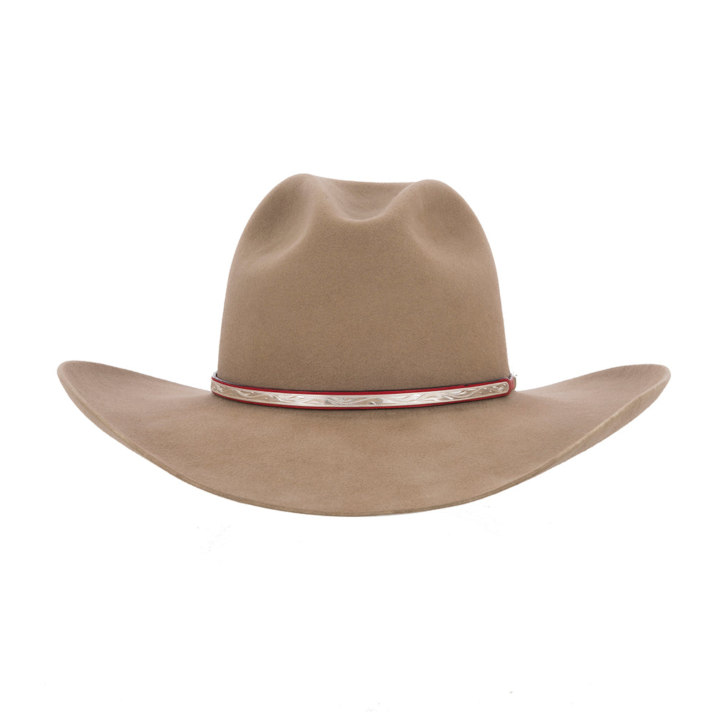 Montie Montana Sterling Silver Hatband on Red Leather
