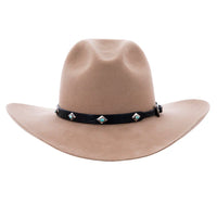 Black Gator Hat Band with 9 Turquoise Stones & Sterling Silver Diamonds