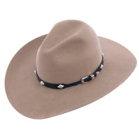 Blue Gator Hat Band with 9 Turquoise Stones & Sterling Silver Diamonds