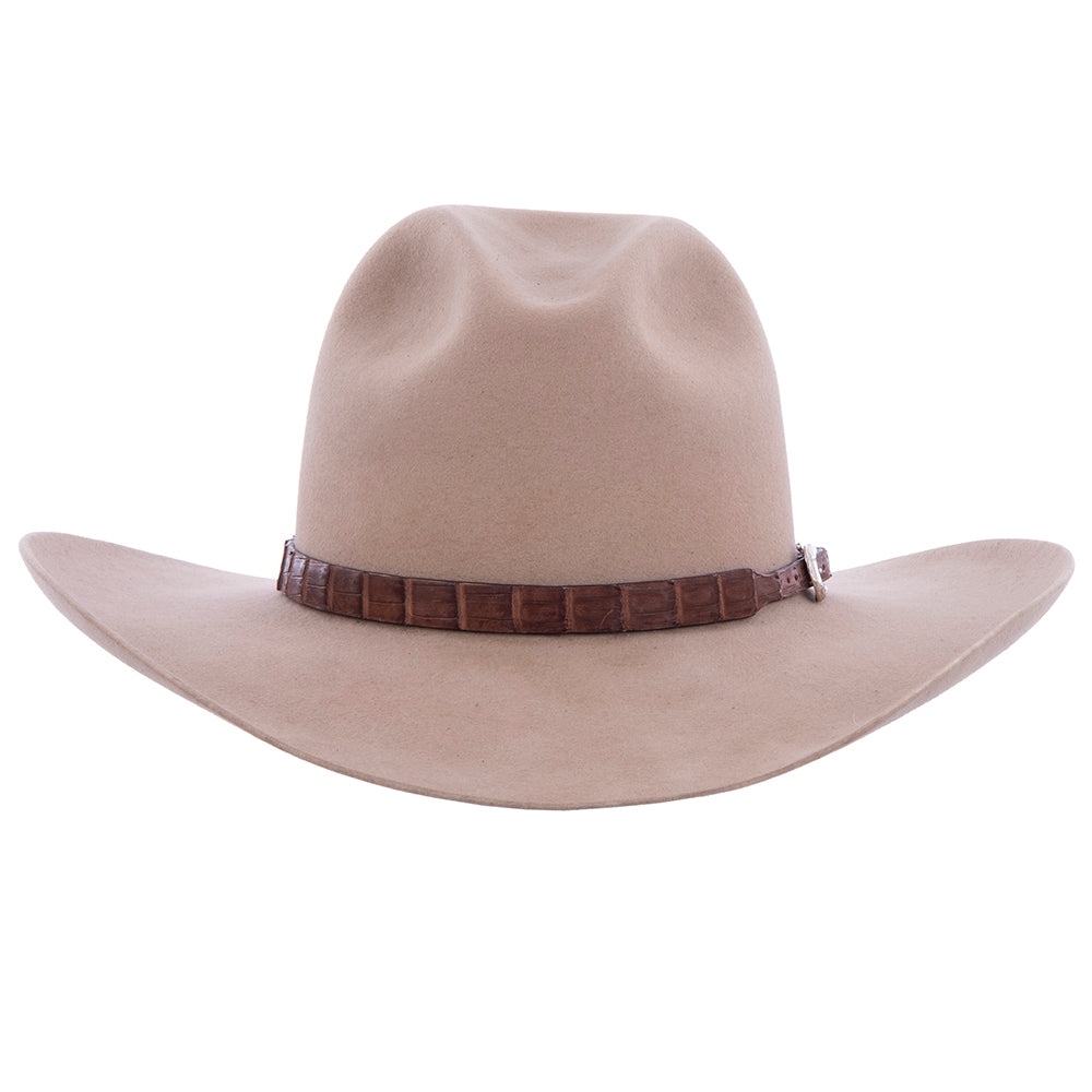 Wide Cigar Caiman Hat Band with Sterling Silver Buckle Set
