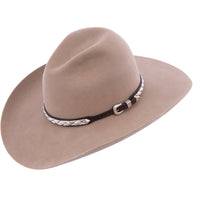 Diamond Half Diamond Hatband on Brown Leather