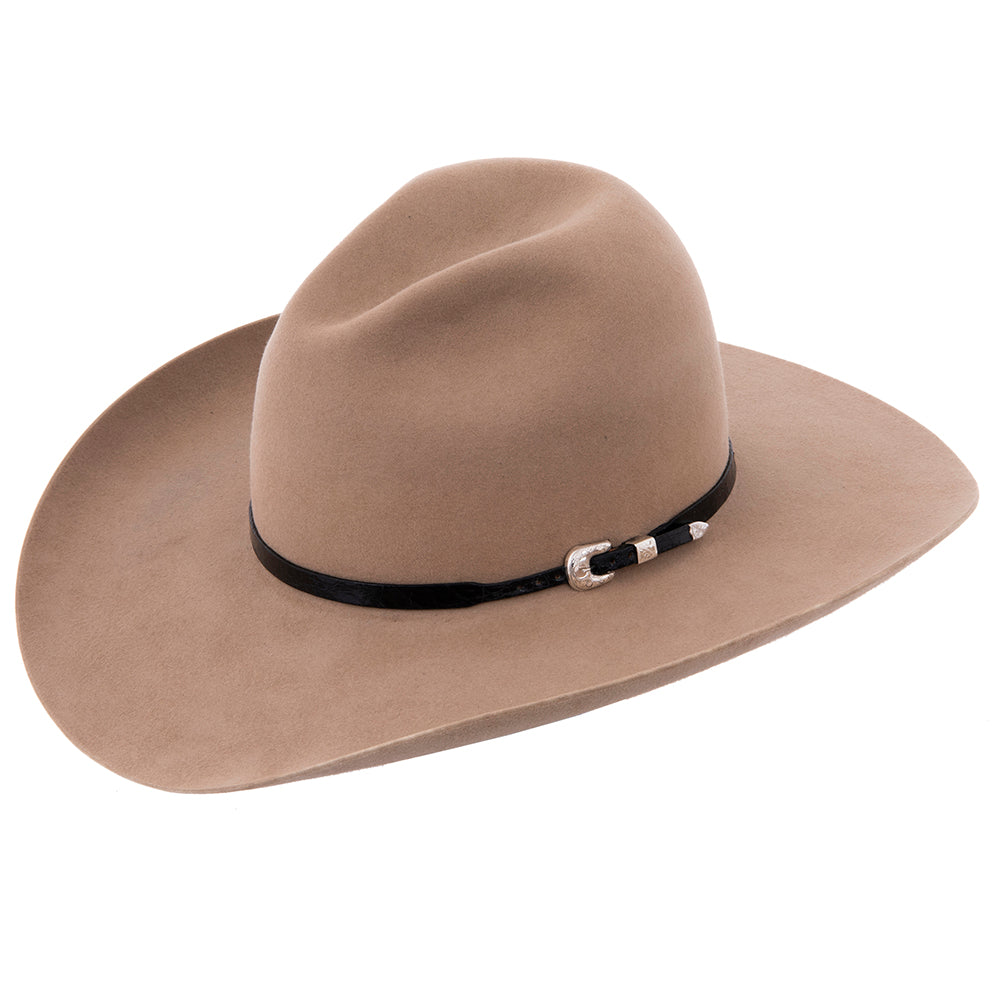 Black Alligator Wide Hatband with Sterling Silver Buckle Set