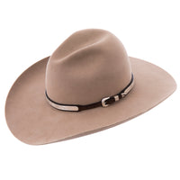Montie Montana Wide Sterling Silver Hatband Chocolate Leather