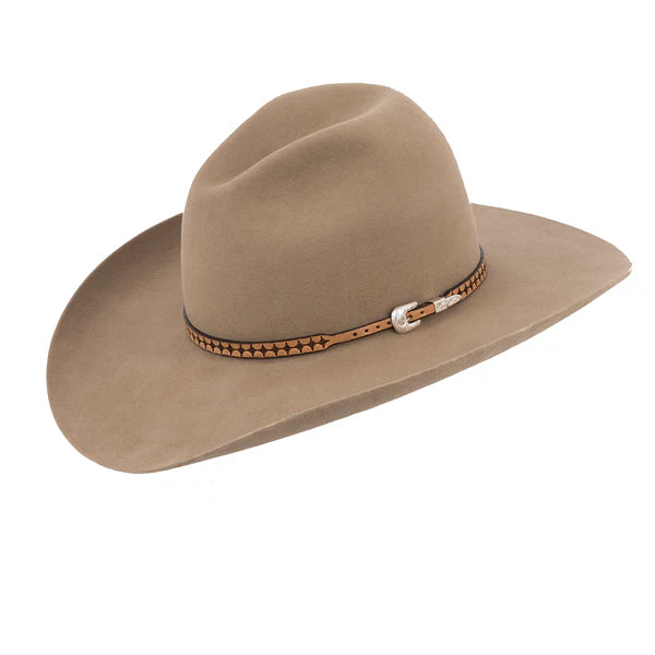 Antique Brown Hat Band with Red Santa Fe Star