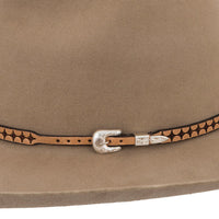 Antique Brown Hat Band with Red Santa Fe Star