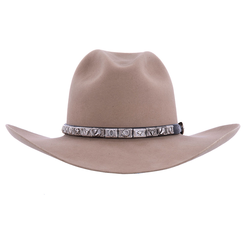Storyteller Concho Hat Band – Black Leather