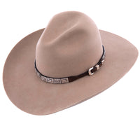 Storyteller Concho Hat Band On Brown Leather