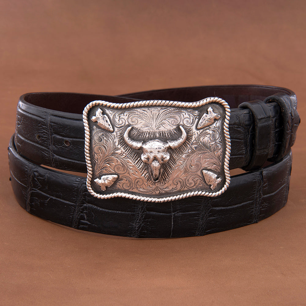 Henry Mountain Arrowhead Skull Western Buckle