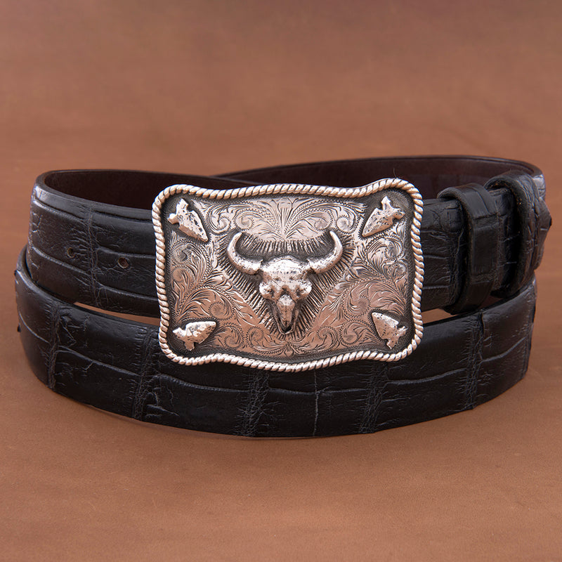 Henry Mountain Arrowhead Skull Western Buckle
