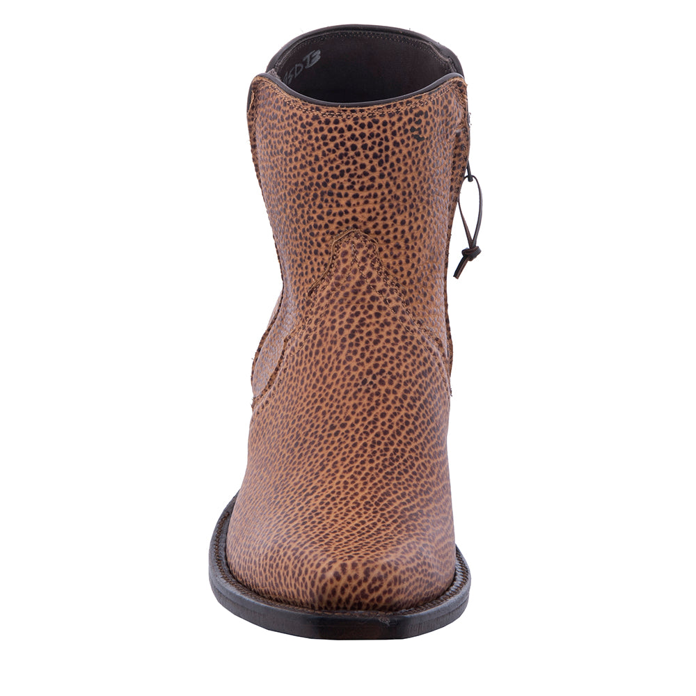 Men's Short Tan Pebbled Bison Boot
