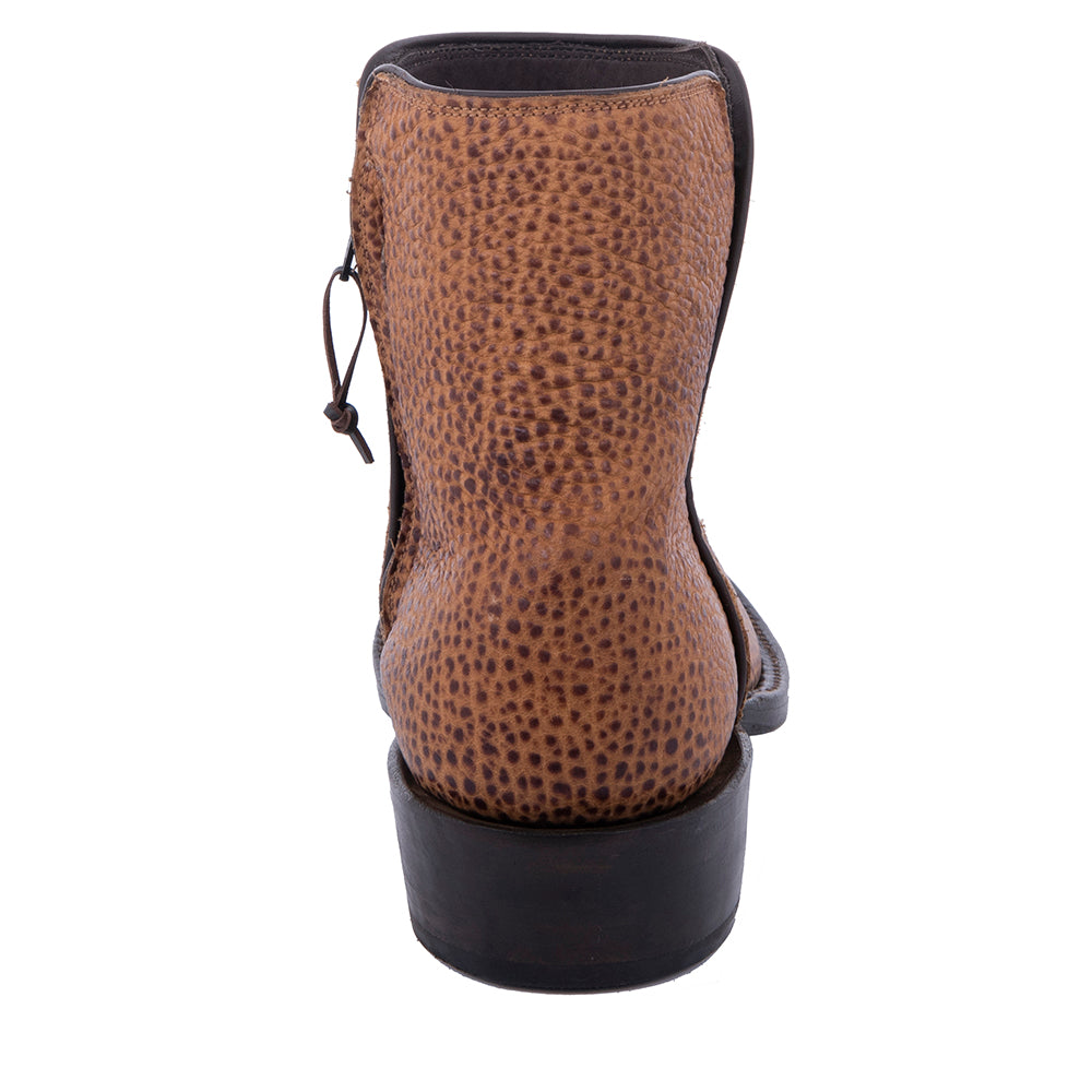 Men's Short Tan Pebbled Bison Boot