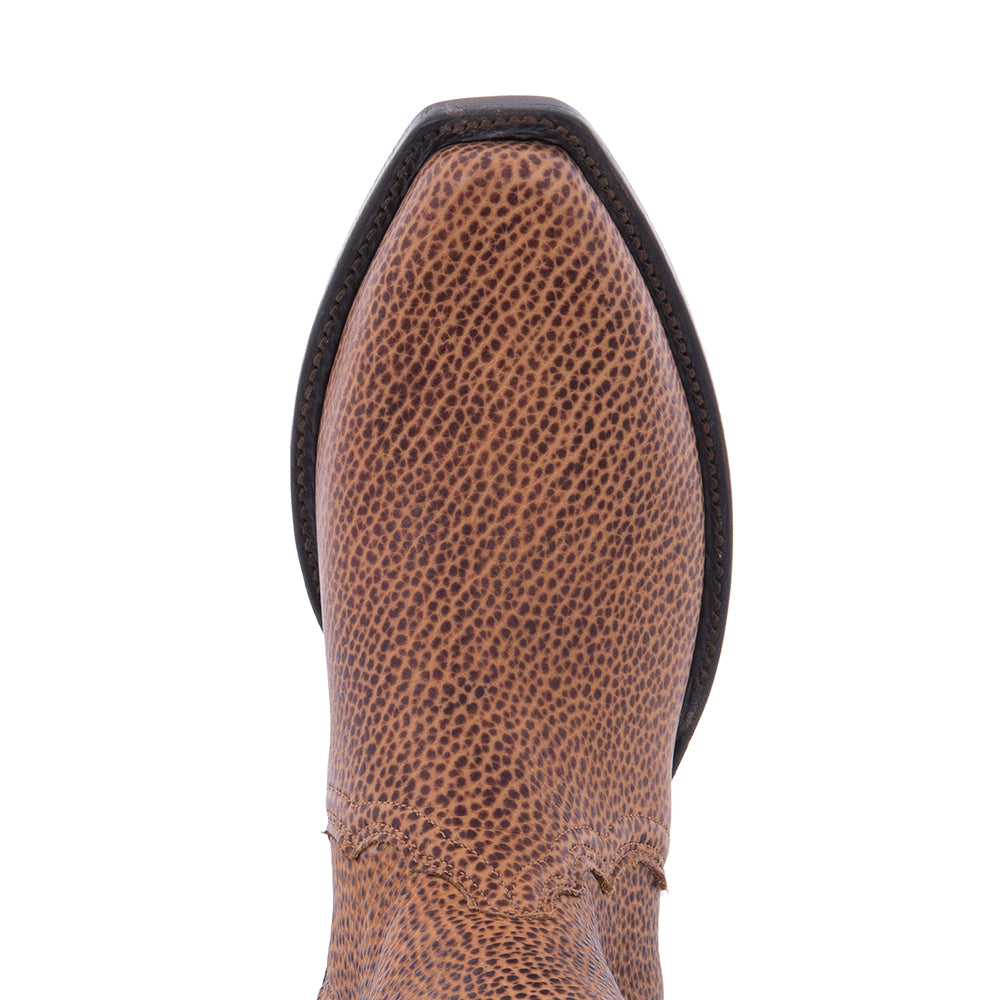 Men's Short Tan Pebbled Bison Boot