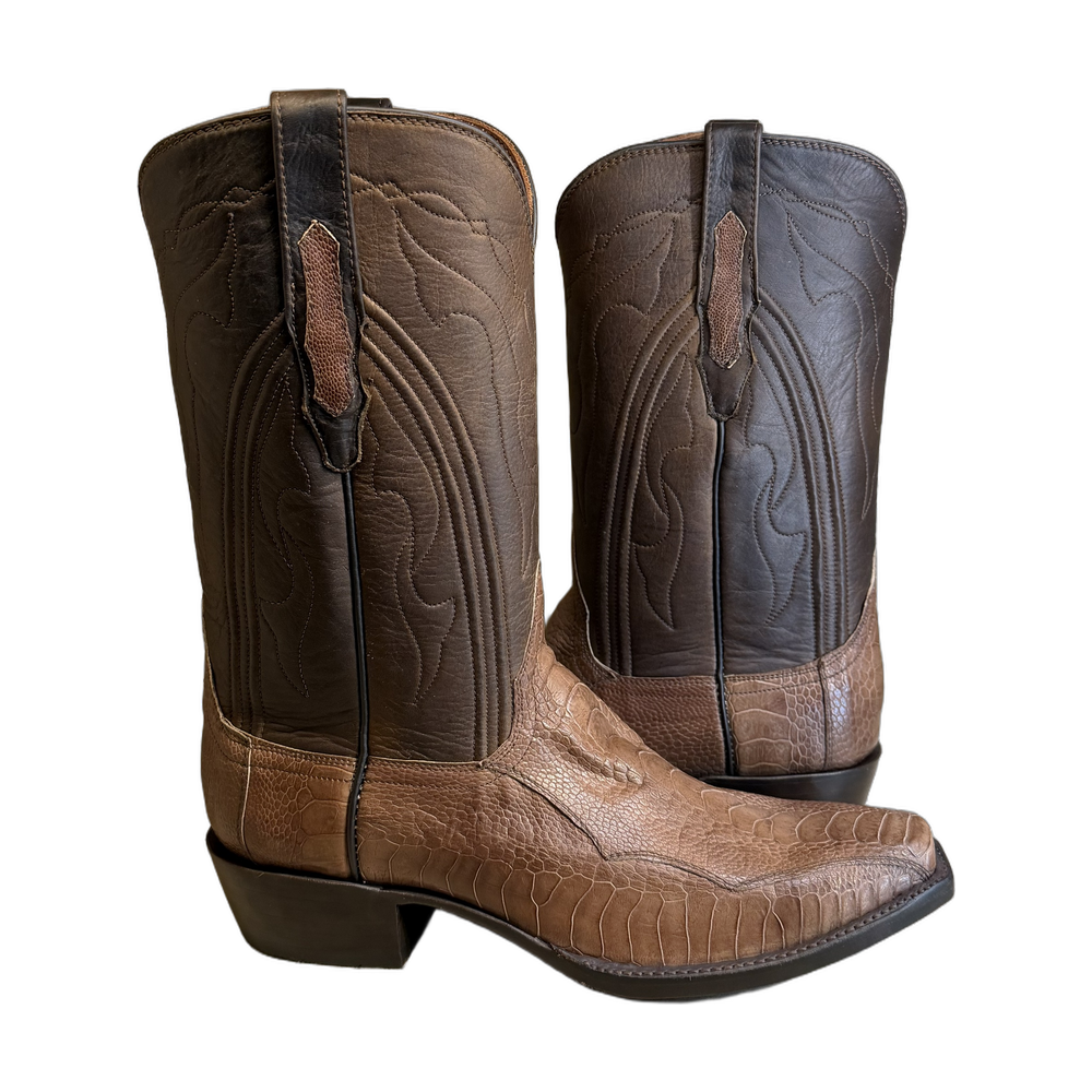 MEN'S 12-2 KANGO TOBAC OSTRICH LEG LUGGAGE GAUCHO 12-2-3 COWBOY BOOT