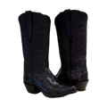LADIES 13-2 BLACK CHERRY OSTRICH LEG WINE WINN STITCH COWBOY BOOT