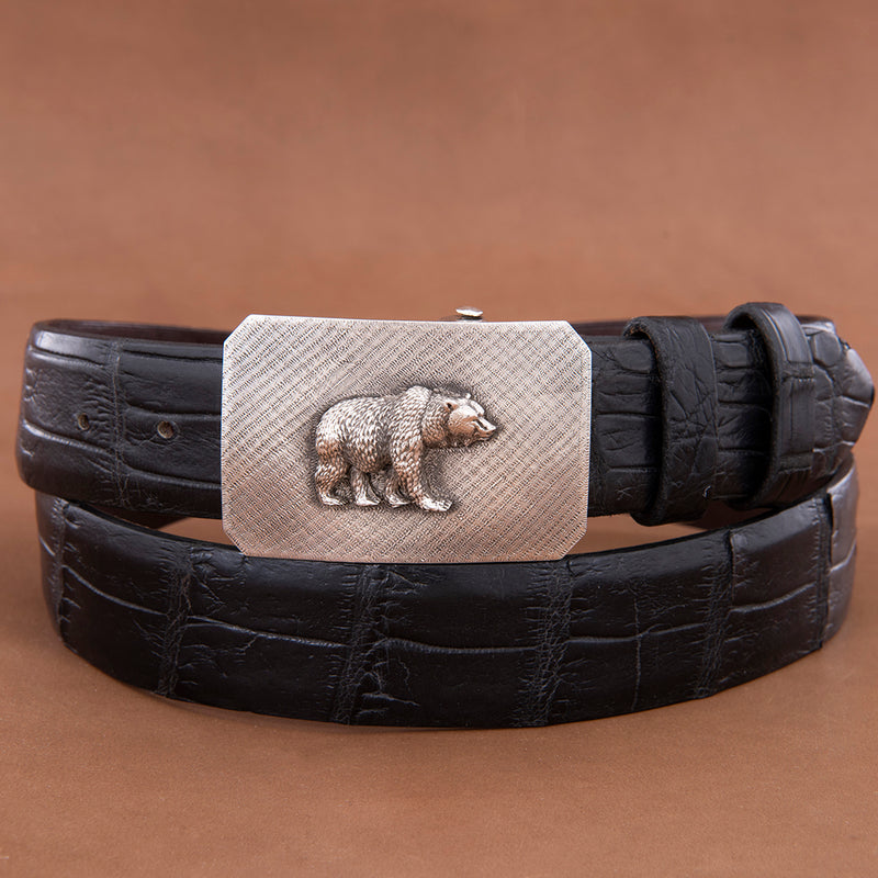 Mesa Heavy Matte Buckle with Grizzly Bear