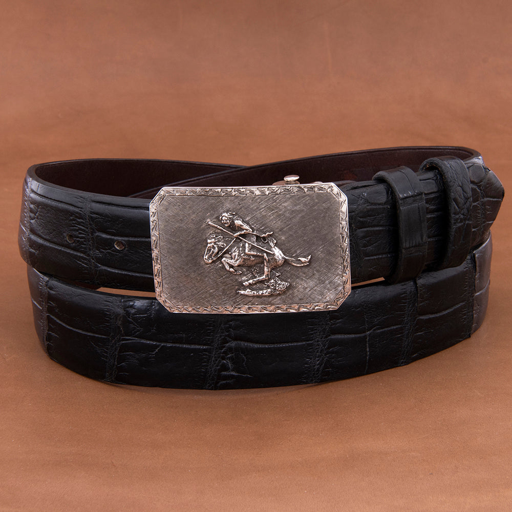 Mesa Crosshatch Buckle with Cheyenne and Saw Tooth Border