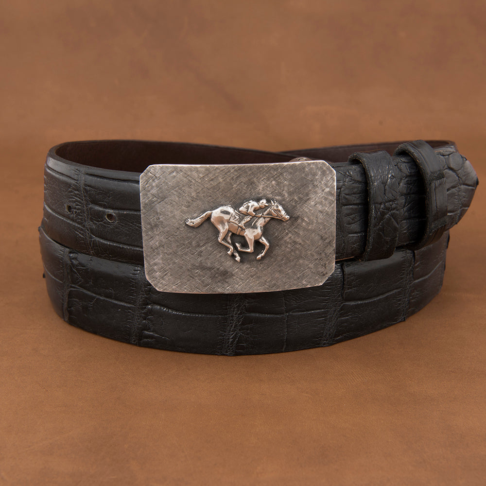 Mesa Crosshatch Buckle with Race Horse