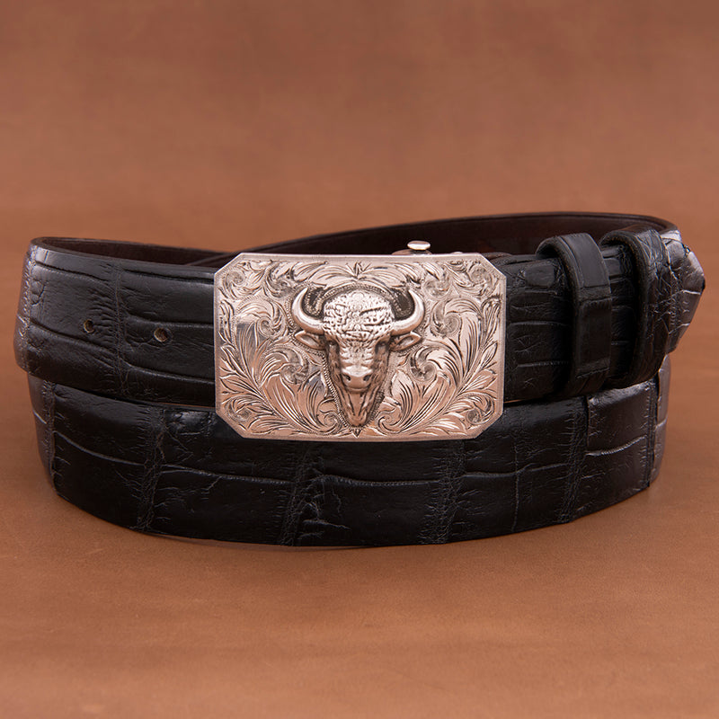 Mesa Western Buckle with Bison Head
