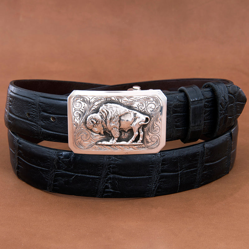 Mesa Western Buckle with Bison and High Polished Border