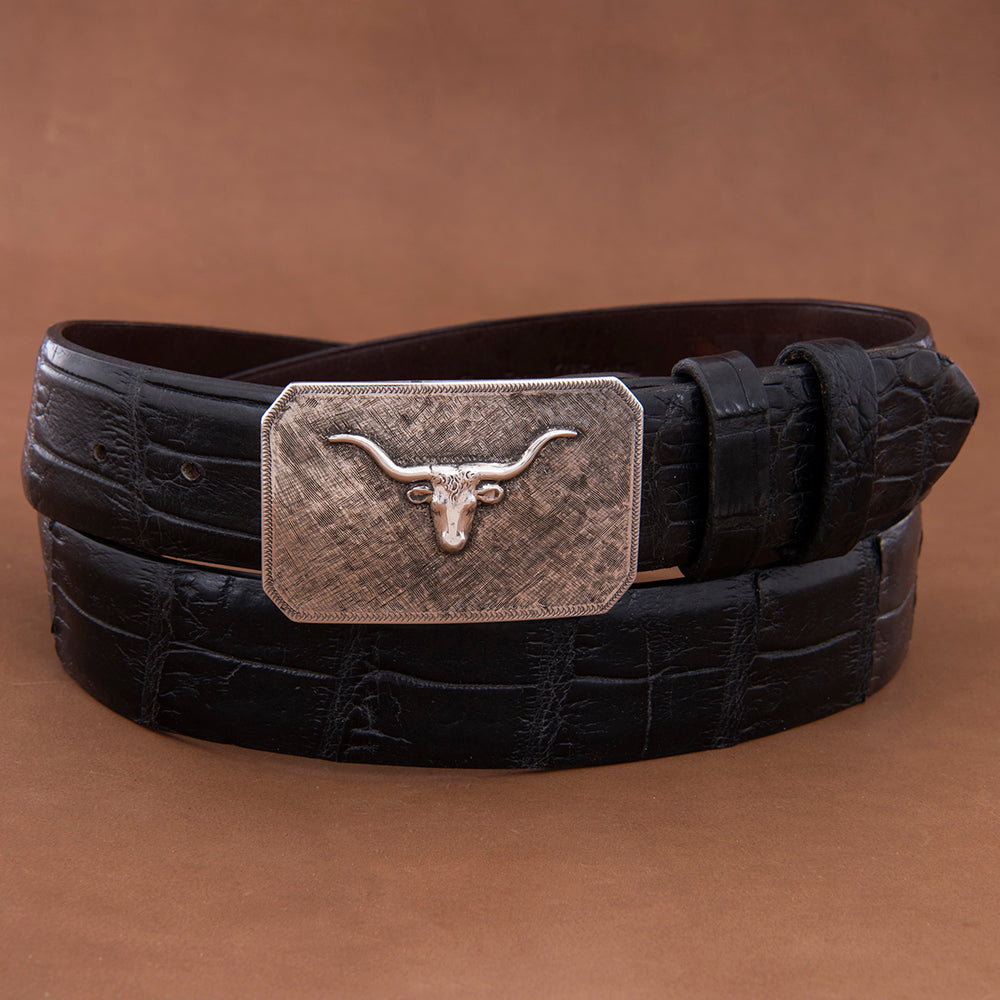 Plain Crosshatch Buckle with Steer