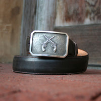 RIDGE CROSSHATCH BUCKLE WITH PISTOLS